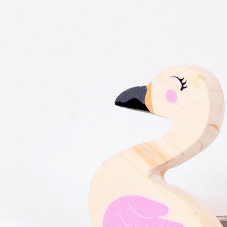 Handcrafted Pine Wood Flamingo Knob